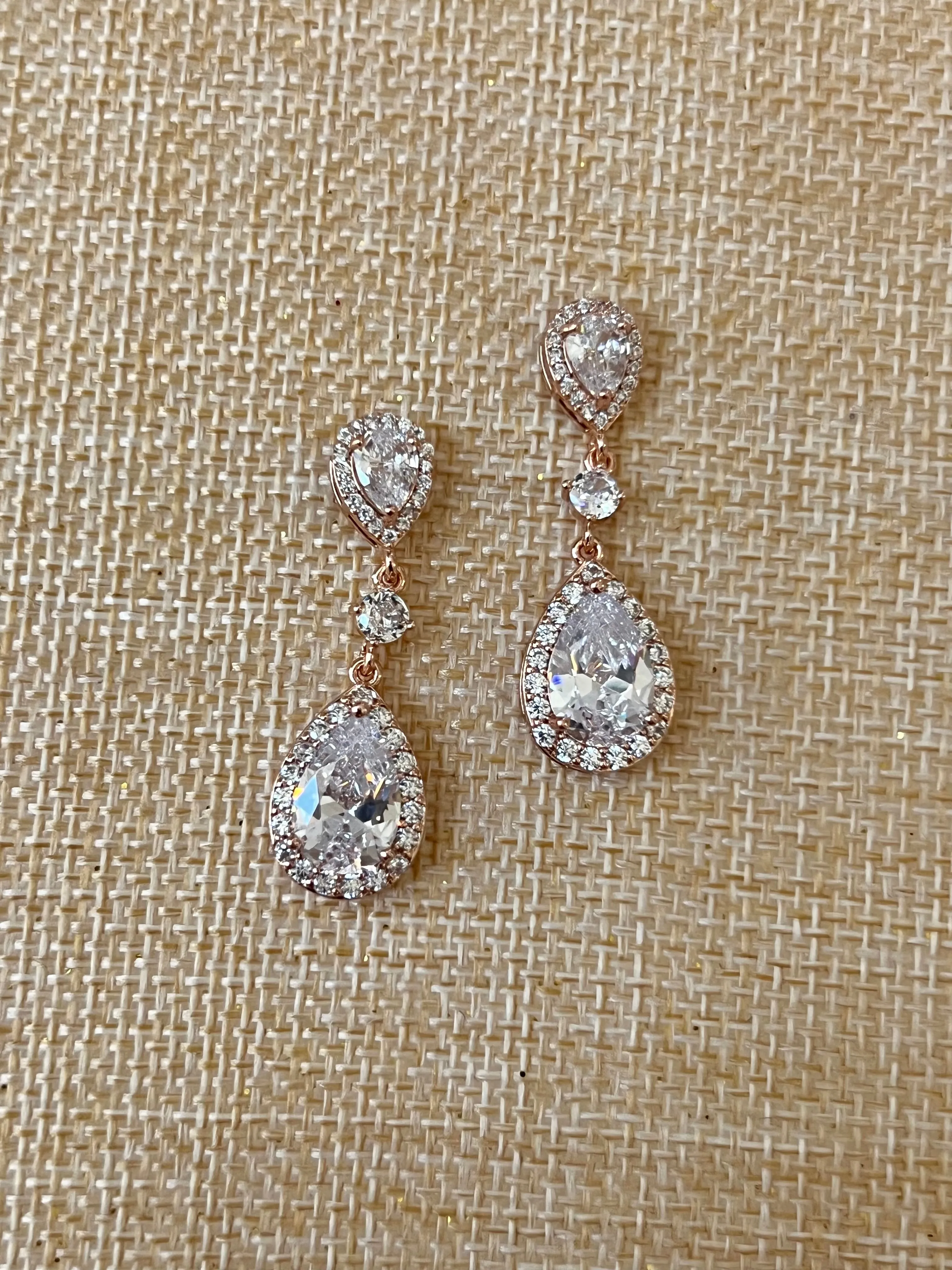 Bridal Earrings, Quinceanera Swarovski and Zirconia Classic Earring