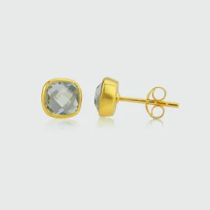 Brooklyn Green Amethyst & Gold Vermeil Stud Earrings