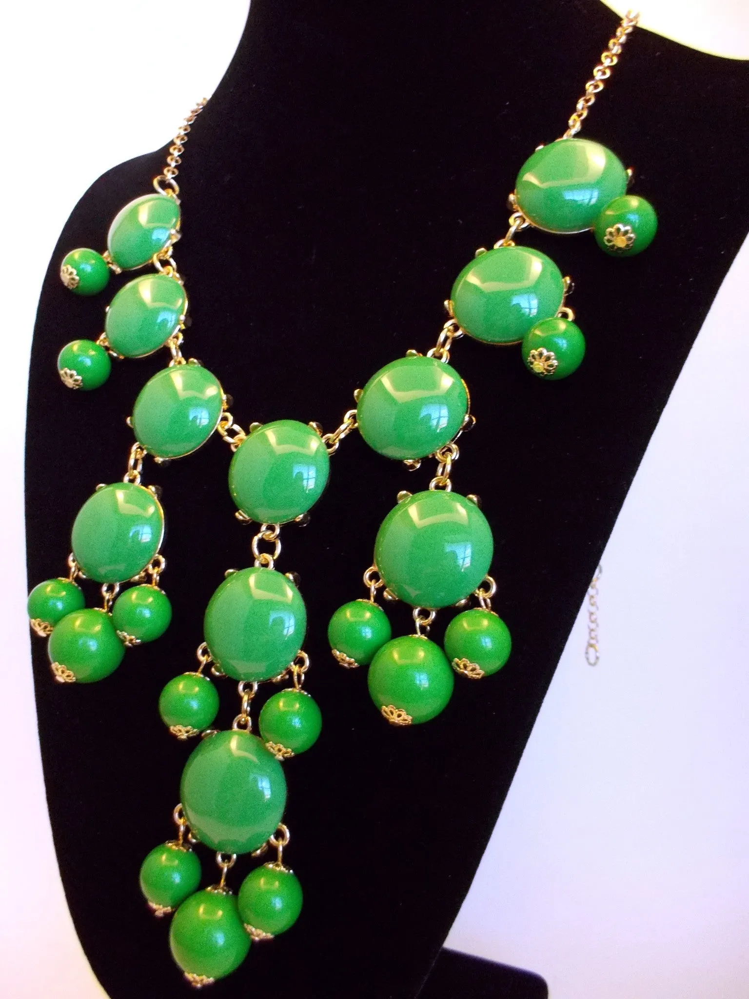 Bubble Statement Necklace- Green