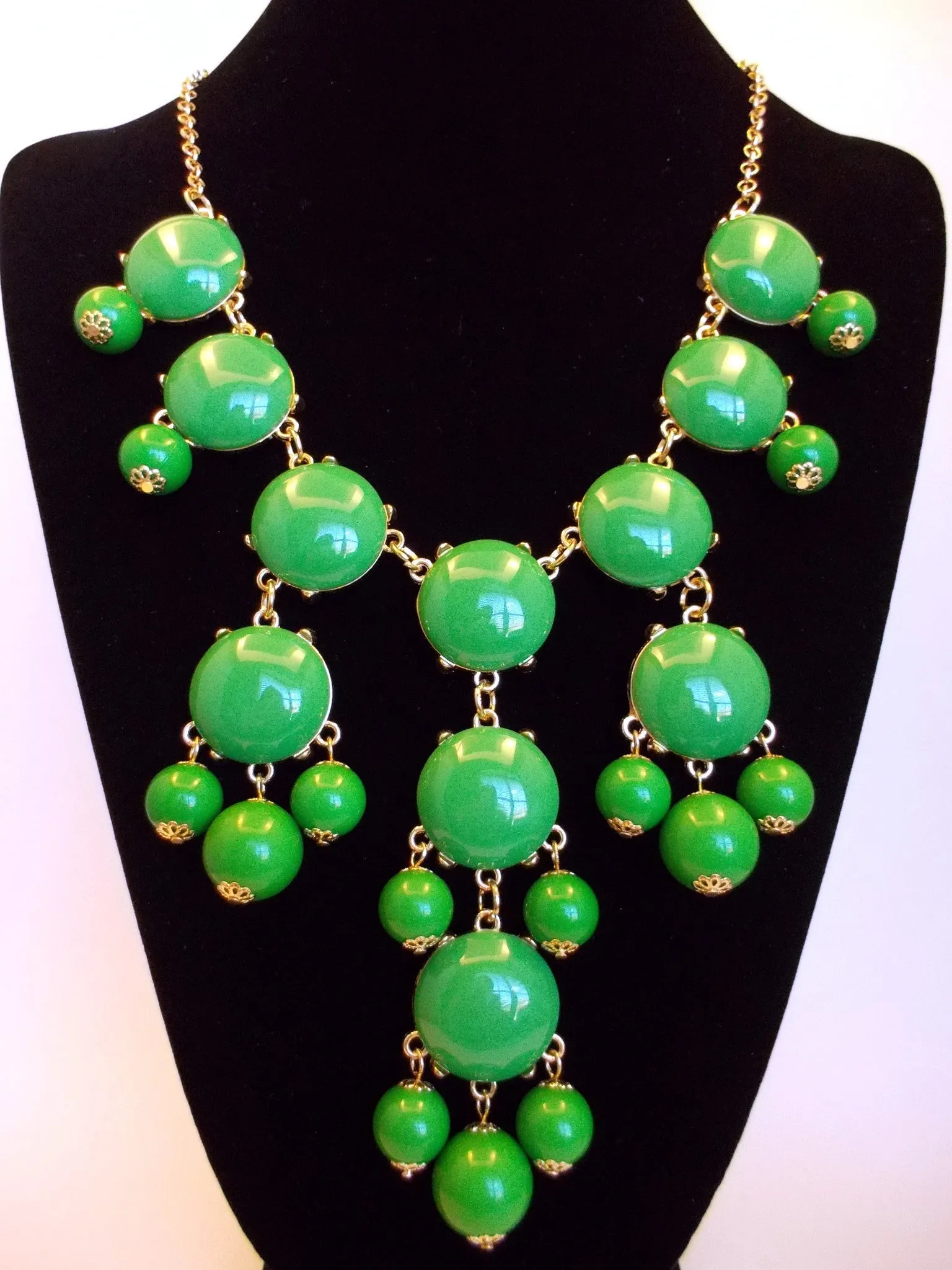 Bubble Statement Necklace- Green