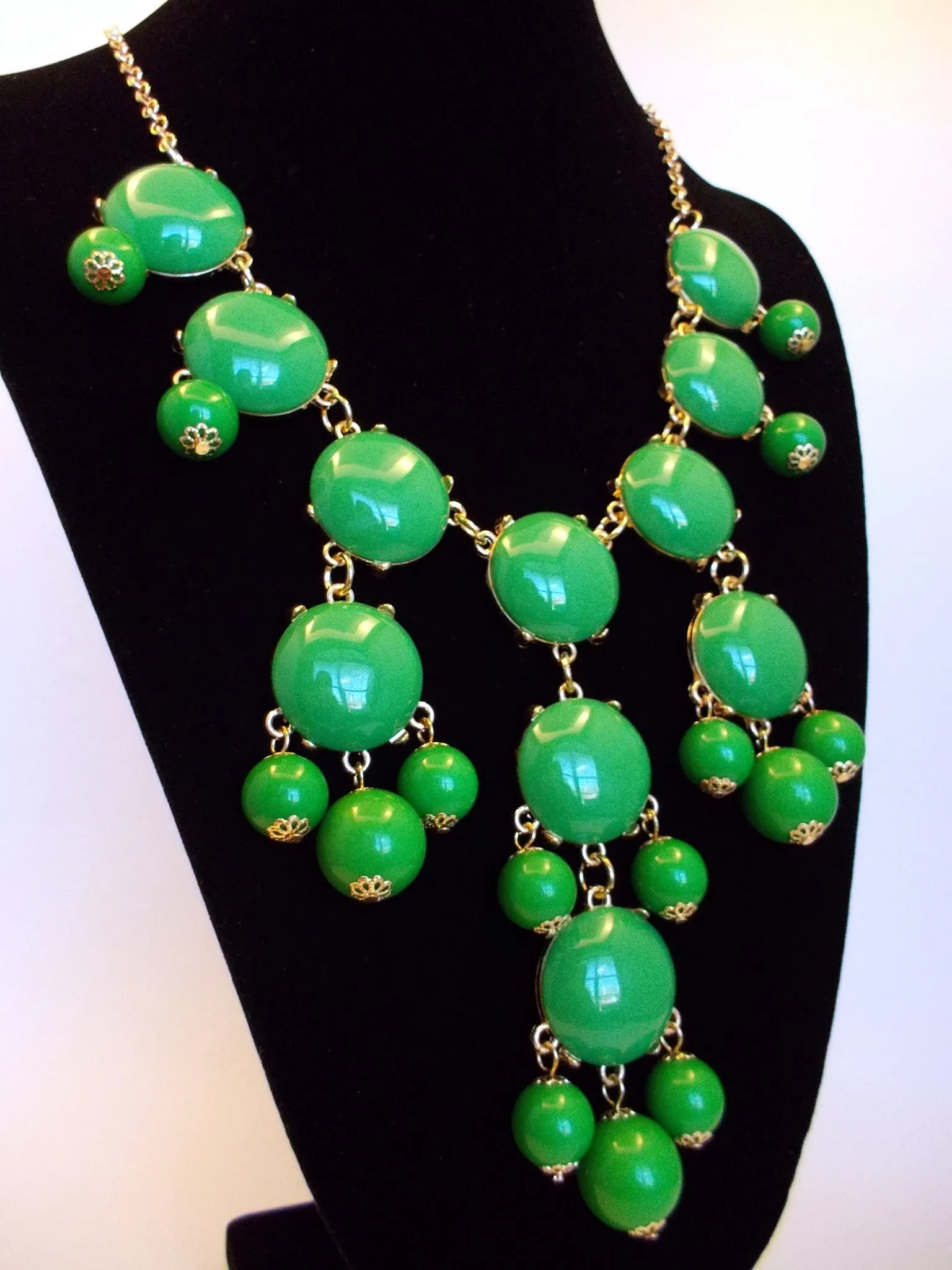 Bubble Statement Necklace- Green