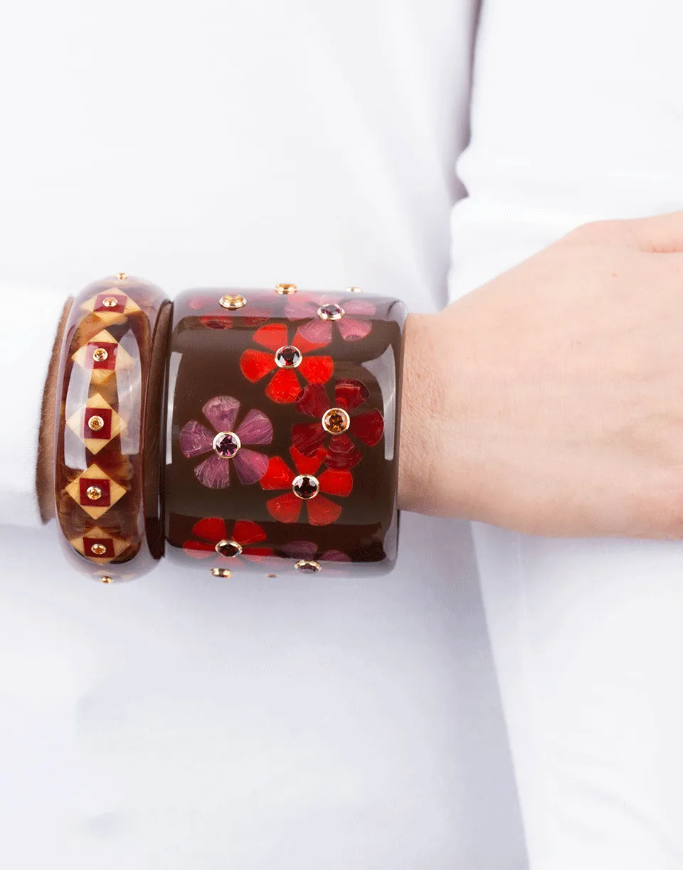 Burgundy Brown And Red Bakelite Bangle