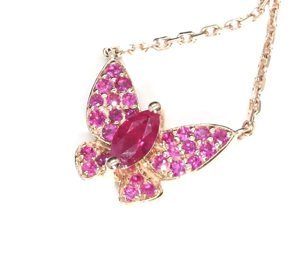 Butterfly Design Ruby Pendant