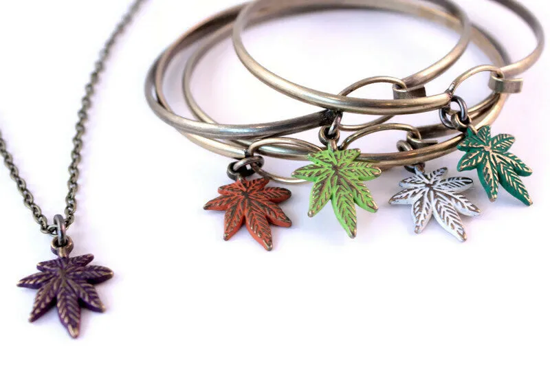 Cannabis Charm Bracelet, Necklace, or Charm Only