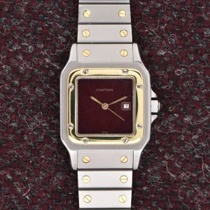 Cartier Santos Carree Bordeaux Two-Tone