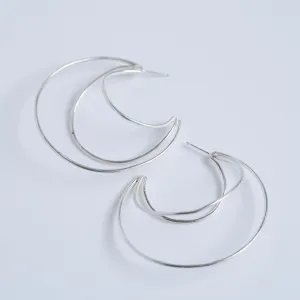 Cascading Triple Hoop Earrings in Sterling SIlver