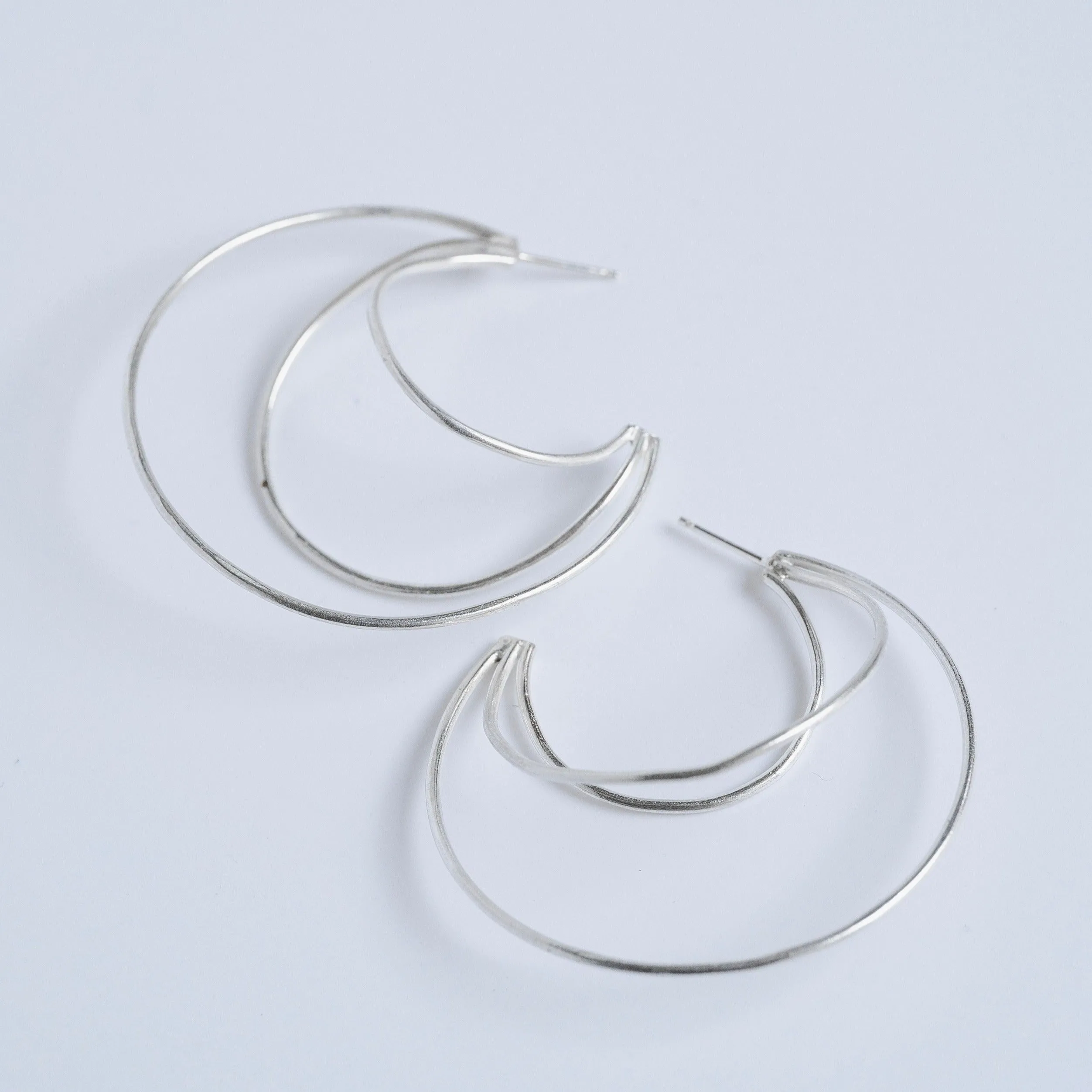 Cascading Triple Hoop Earrings in Sterling SIlver