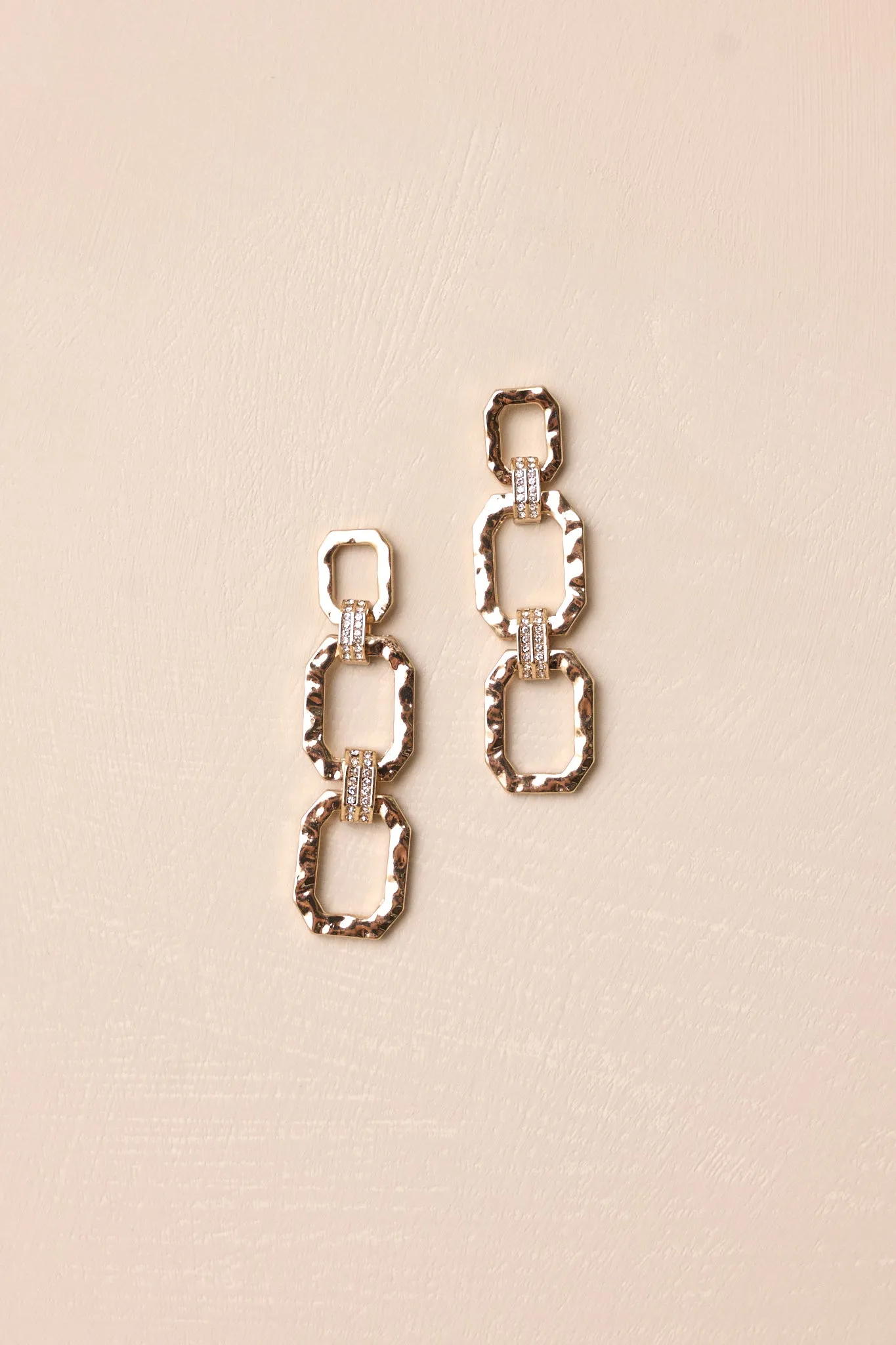 Chasing Dreams Gold Rectangle Drop Earrings