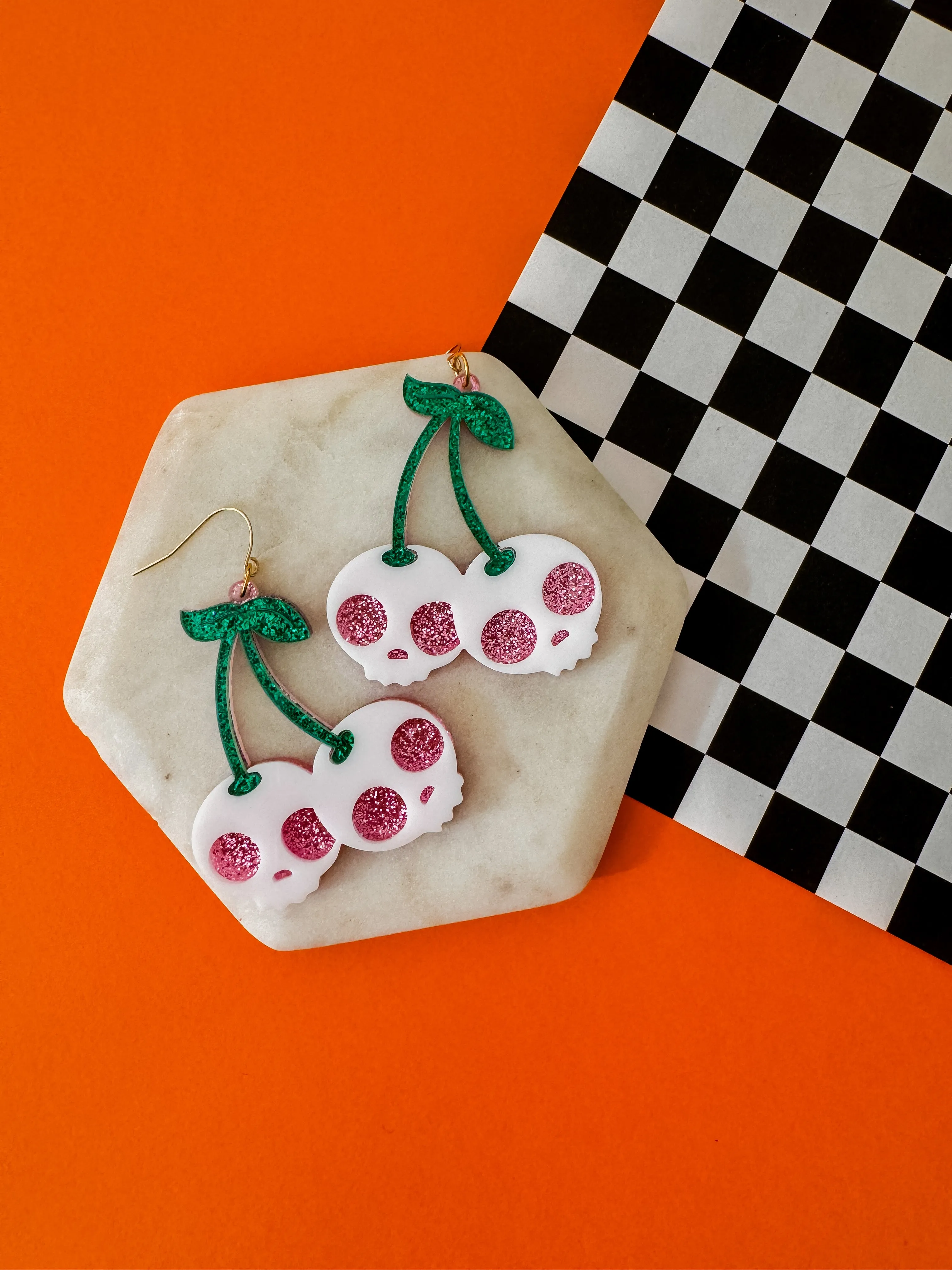 Cherry Pie Skulls | Clay Earrings