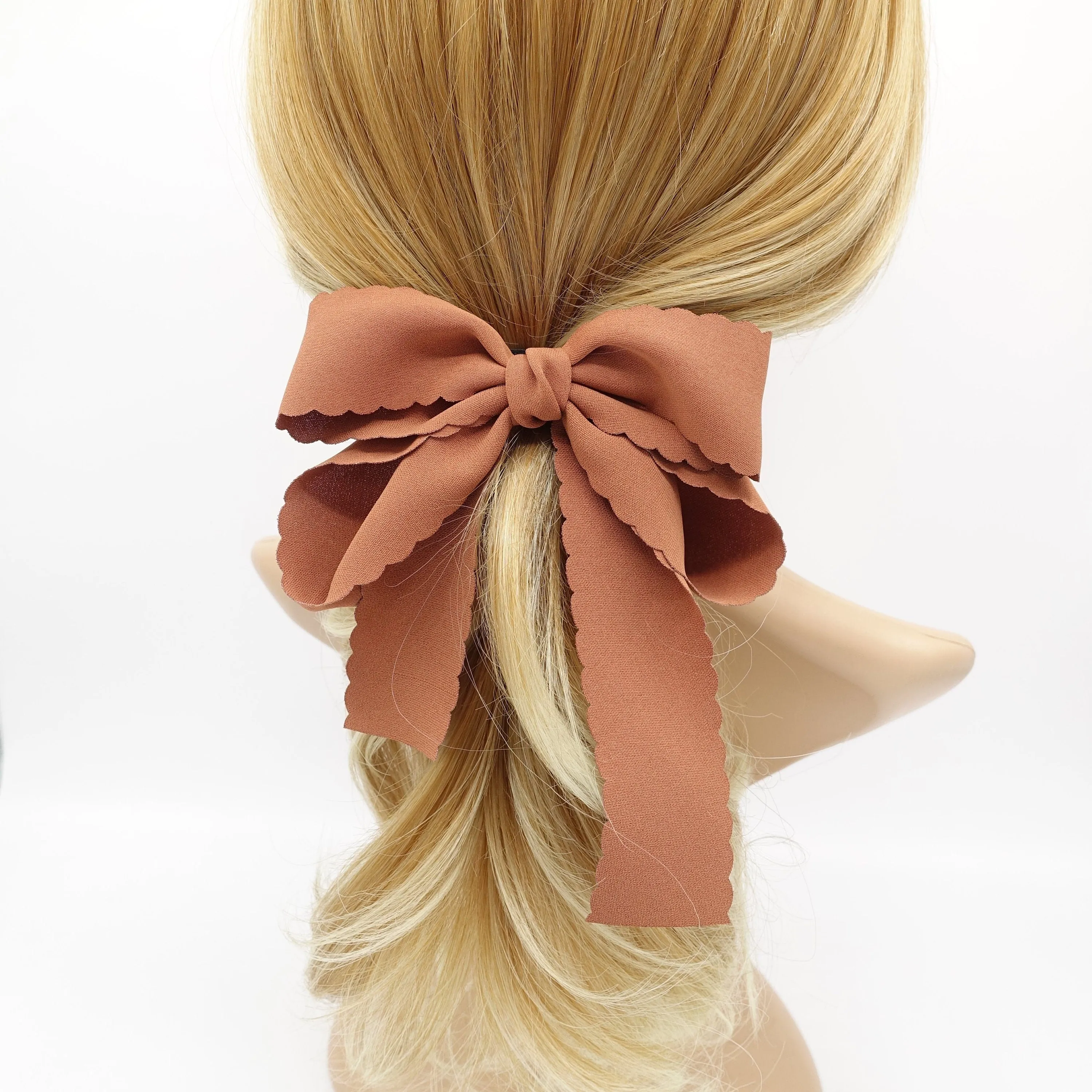 chiffon wave half tail hair bow for women