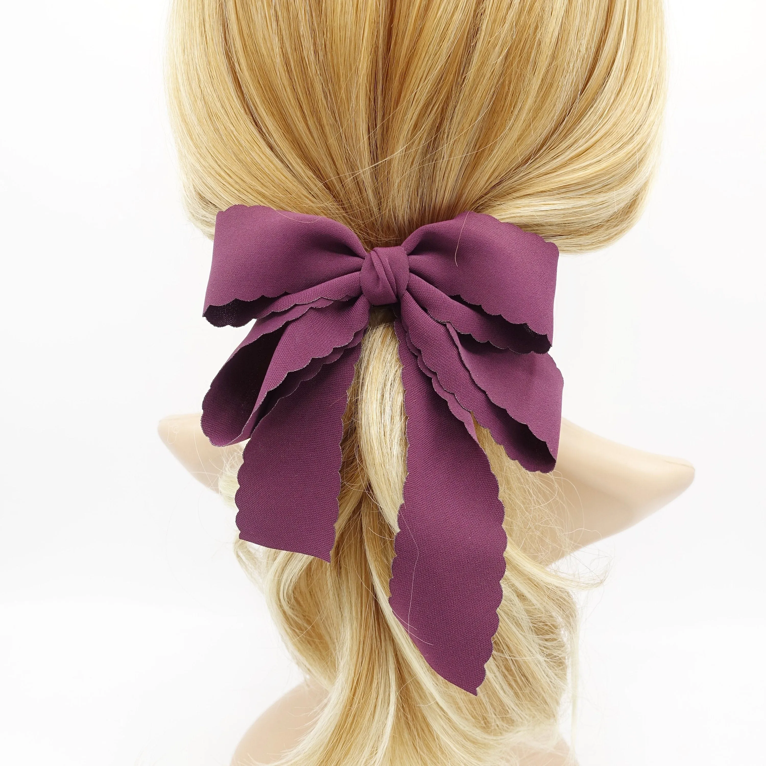 chiffon wave half tail hair bow for women