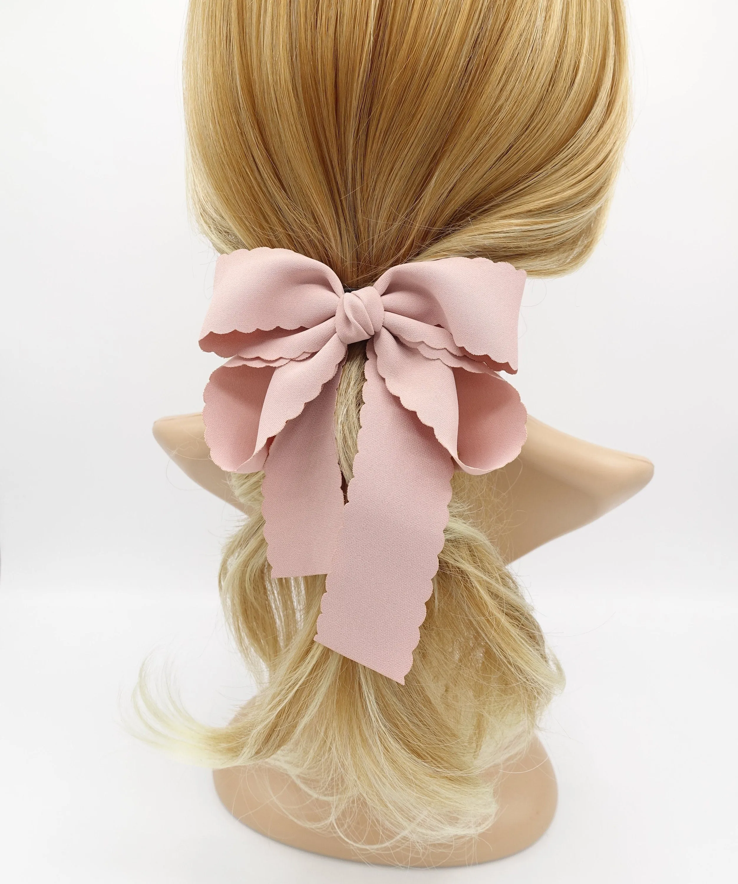 chiffon wave half tail hair bow for women