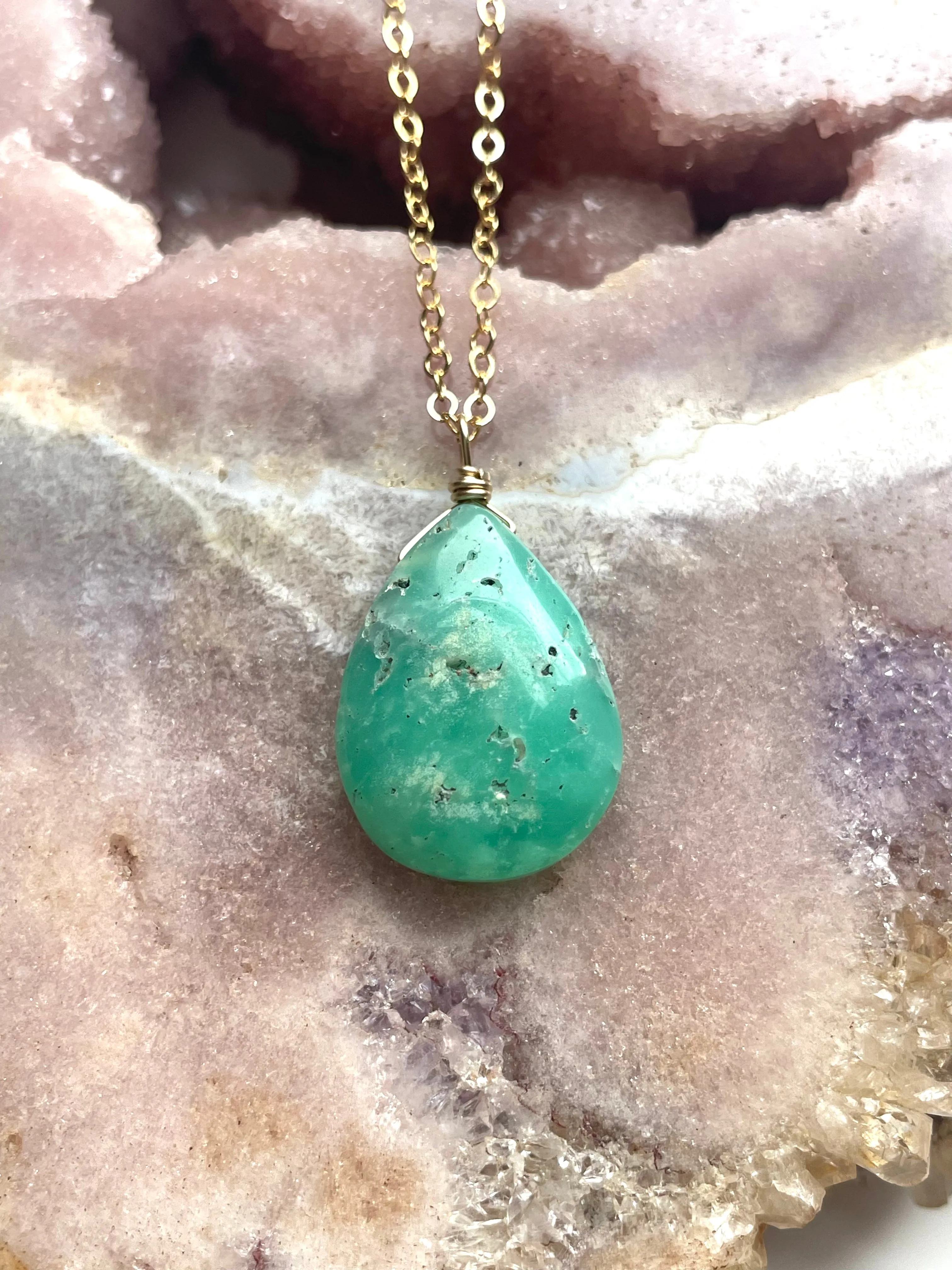 Chrysoprase Pendant Necklace