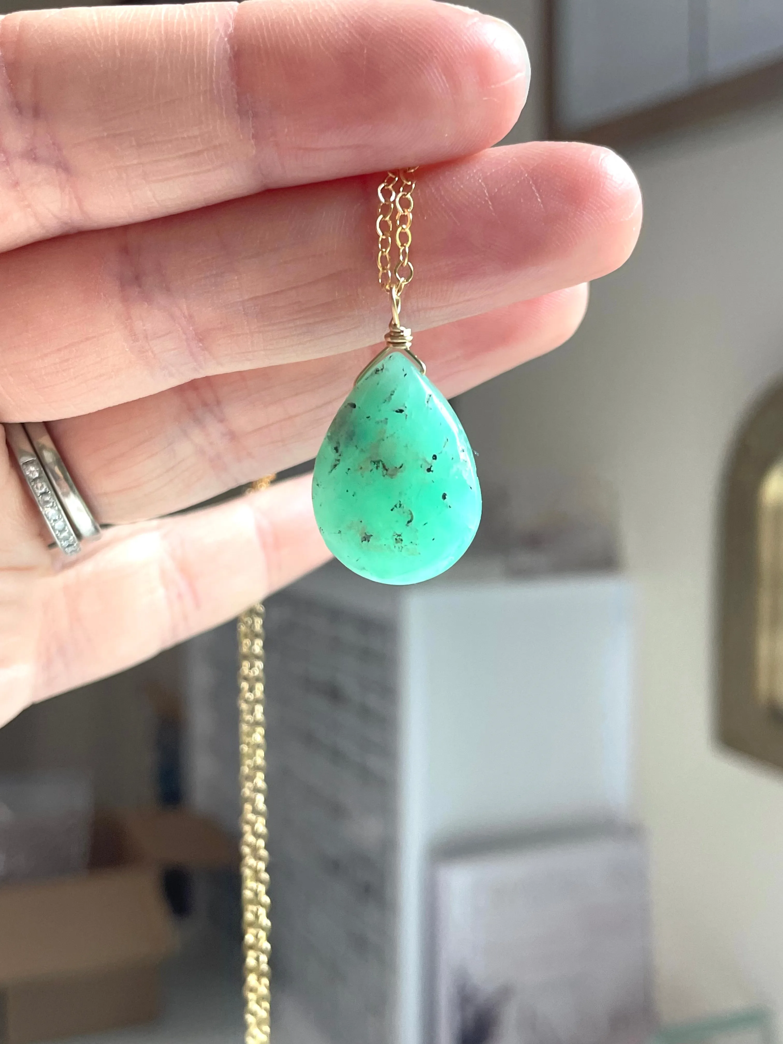 Chrysoprase Pendant Necklace