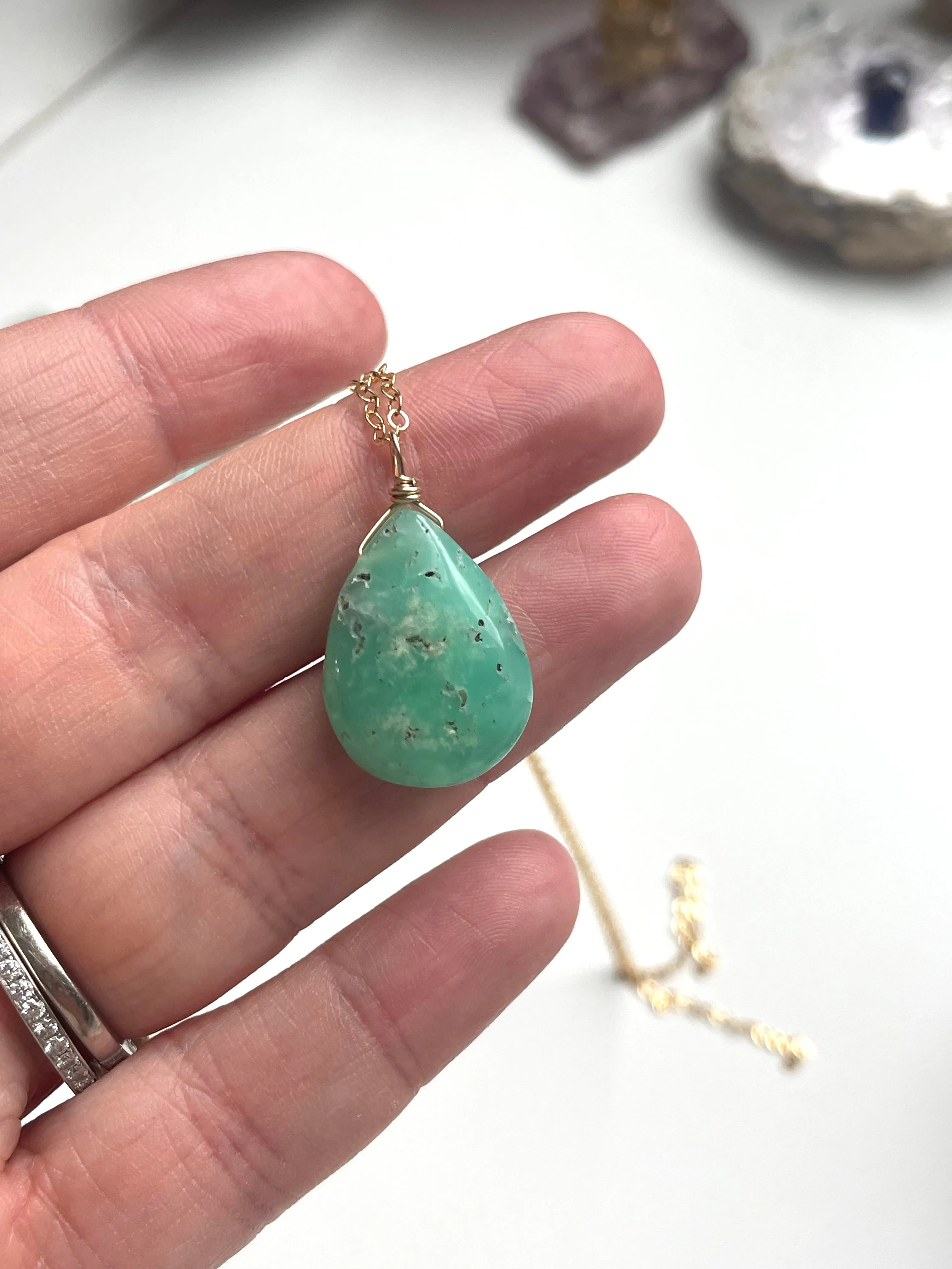 Chrysoprase Pendant Necklace