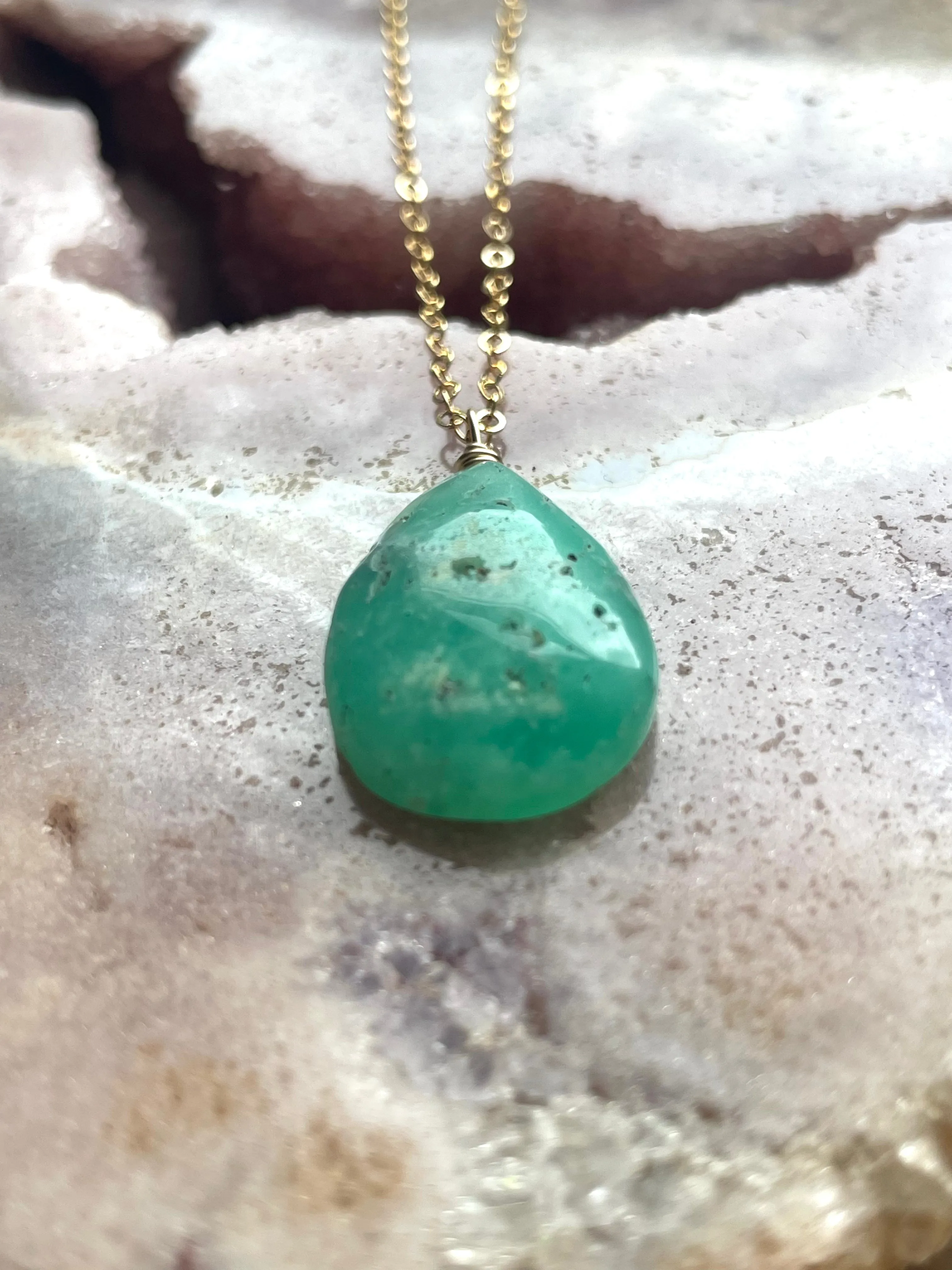 Chrysoprase Pendant Necklace