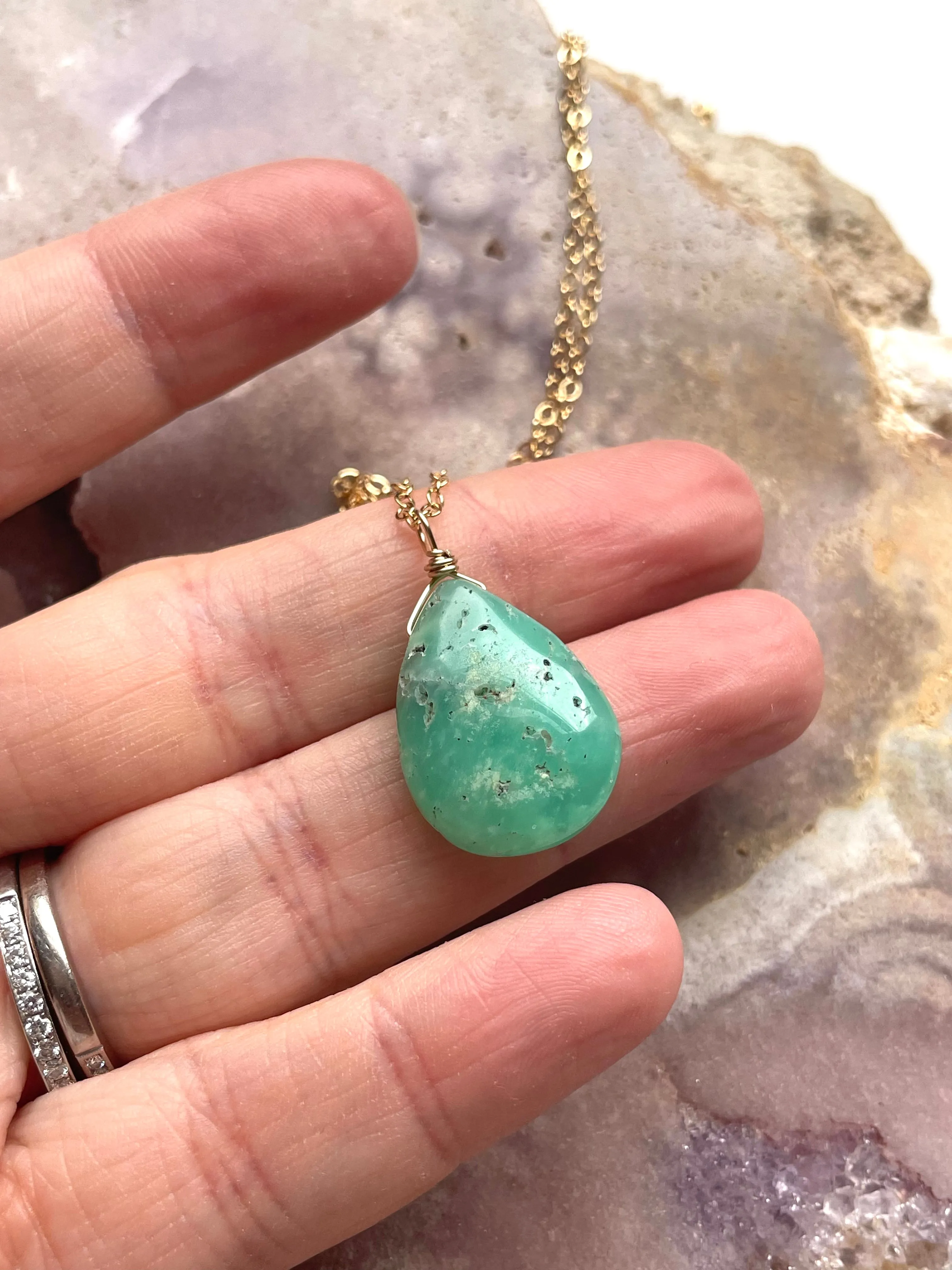 Chrysoprase Pendant Necklace