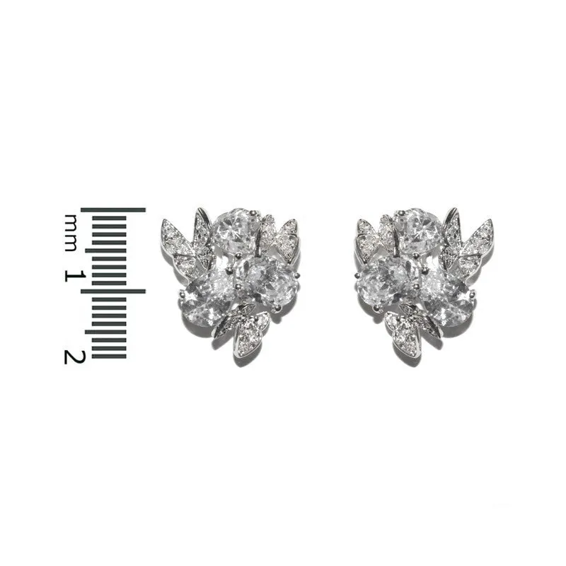 Cilla Vintage CZ Cluster Stud Earrings