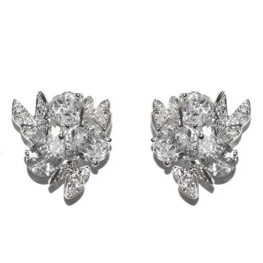 Cilla Vintage CZ Cluster Stud Earrings