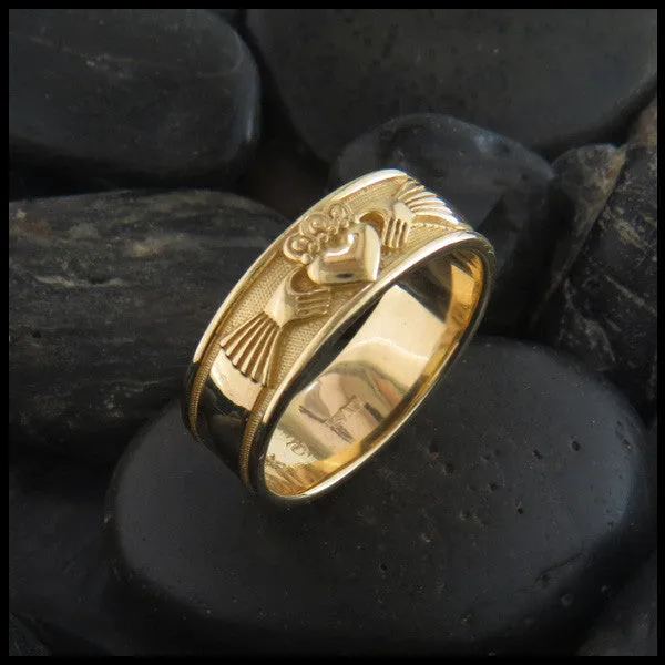 Claddagh Band In Three Widths in Gold