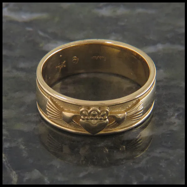 Claddagh Band In Three Widths in Gold