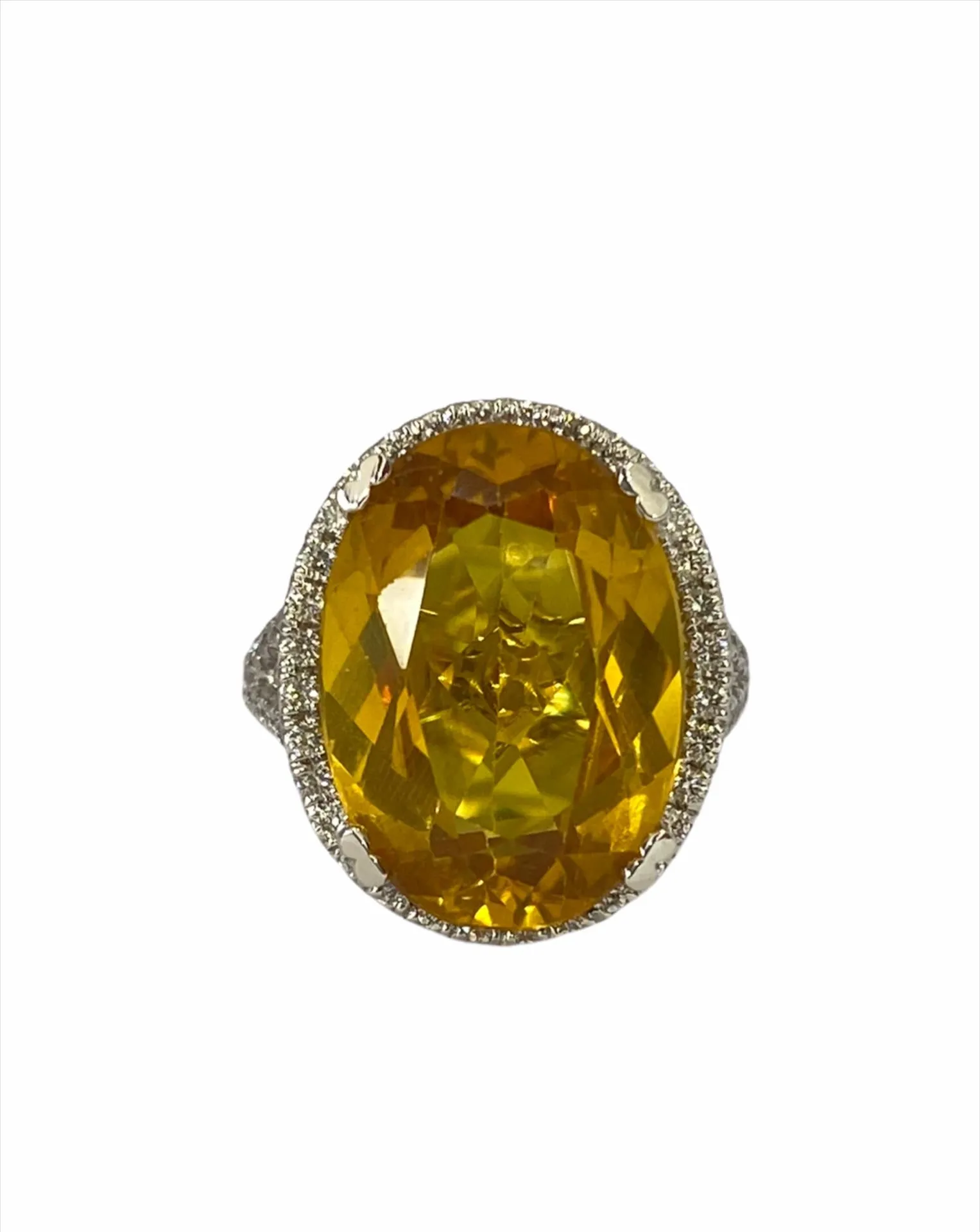 Cocktail citrine diamondring