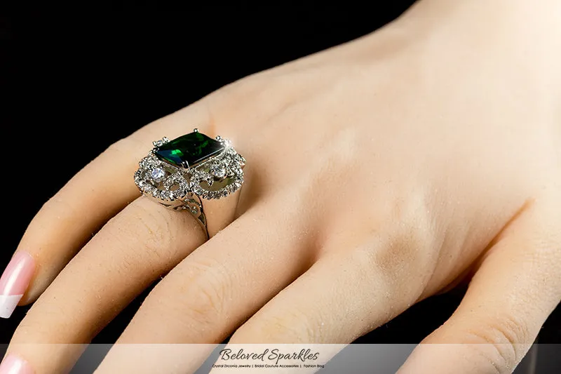 Coco Vintage Emerald Green Cocktail Statement Ring