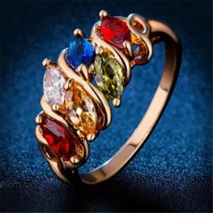 Colorful Zircon Crystal party Rings