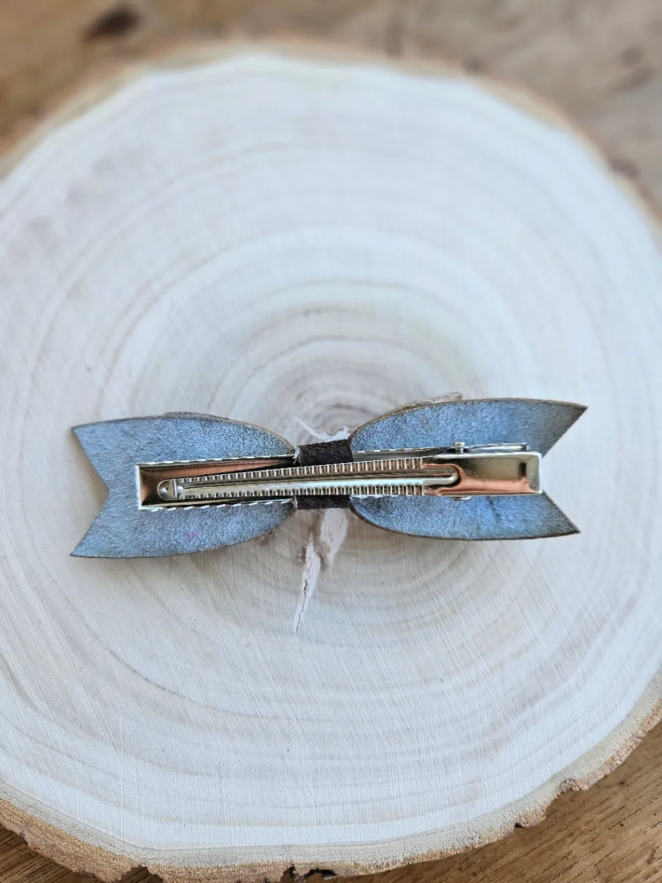 Cowhide Hair Bows- Large Barrette