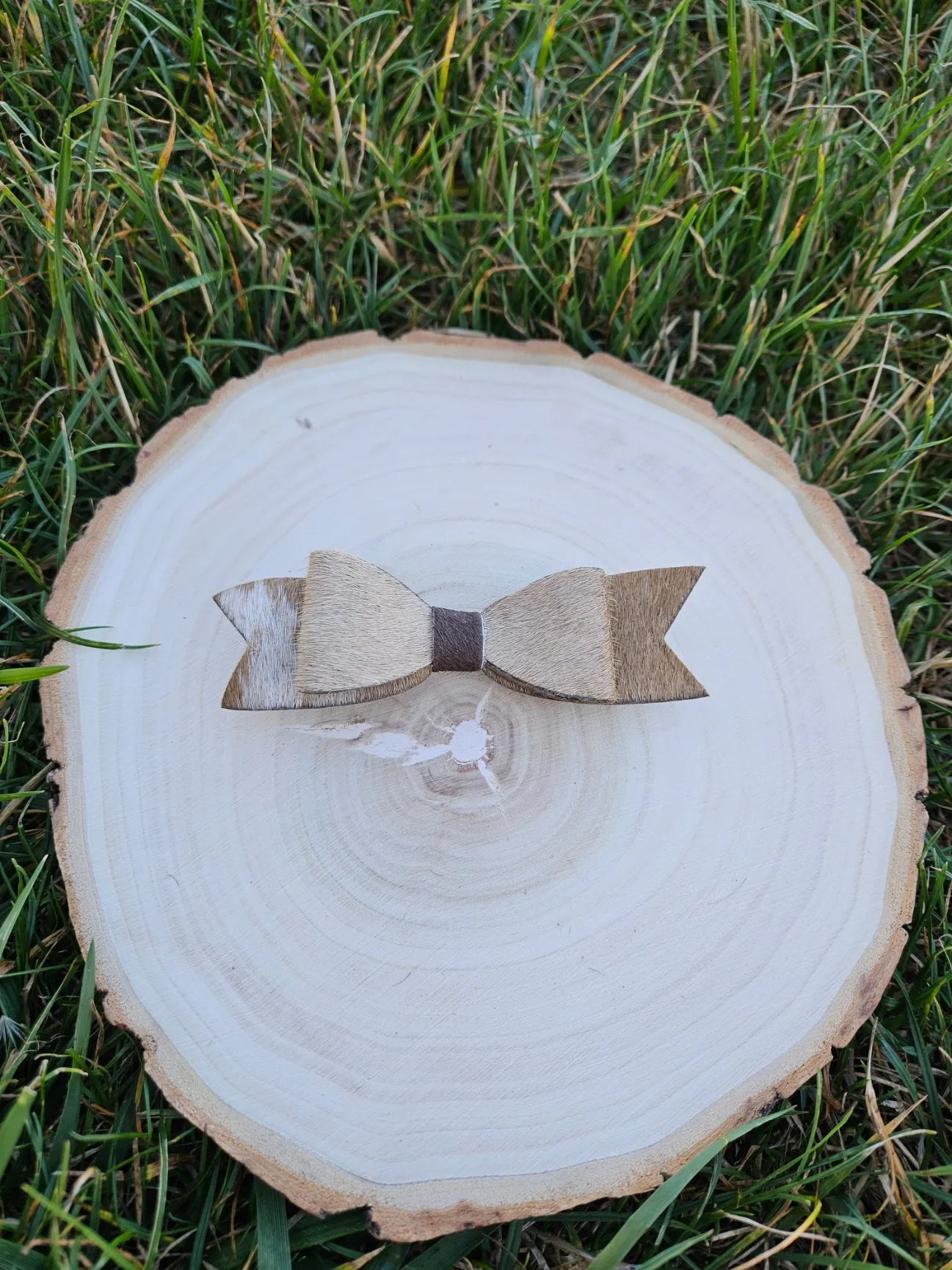 Cowhide Hair Bows- Large Barrette