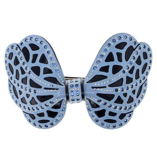 Crystalmood Cellulose Acetate Bow Hair Barrette w/ Rhinestones