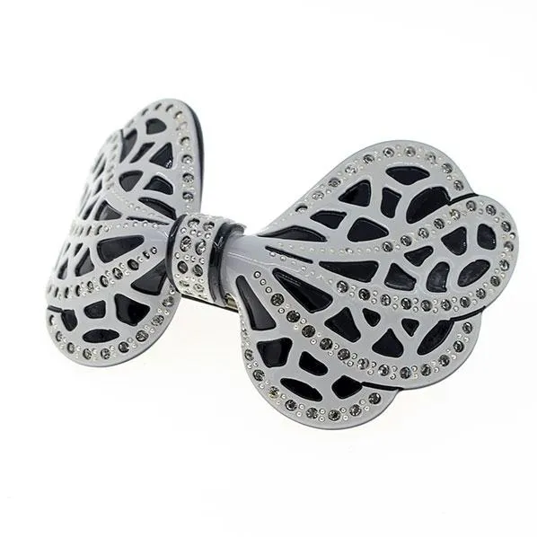 Crystalmood Cellulose Acetate Bow Hair Barrette w/ Rhinestones