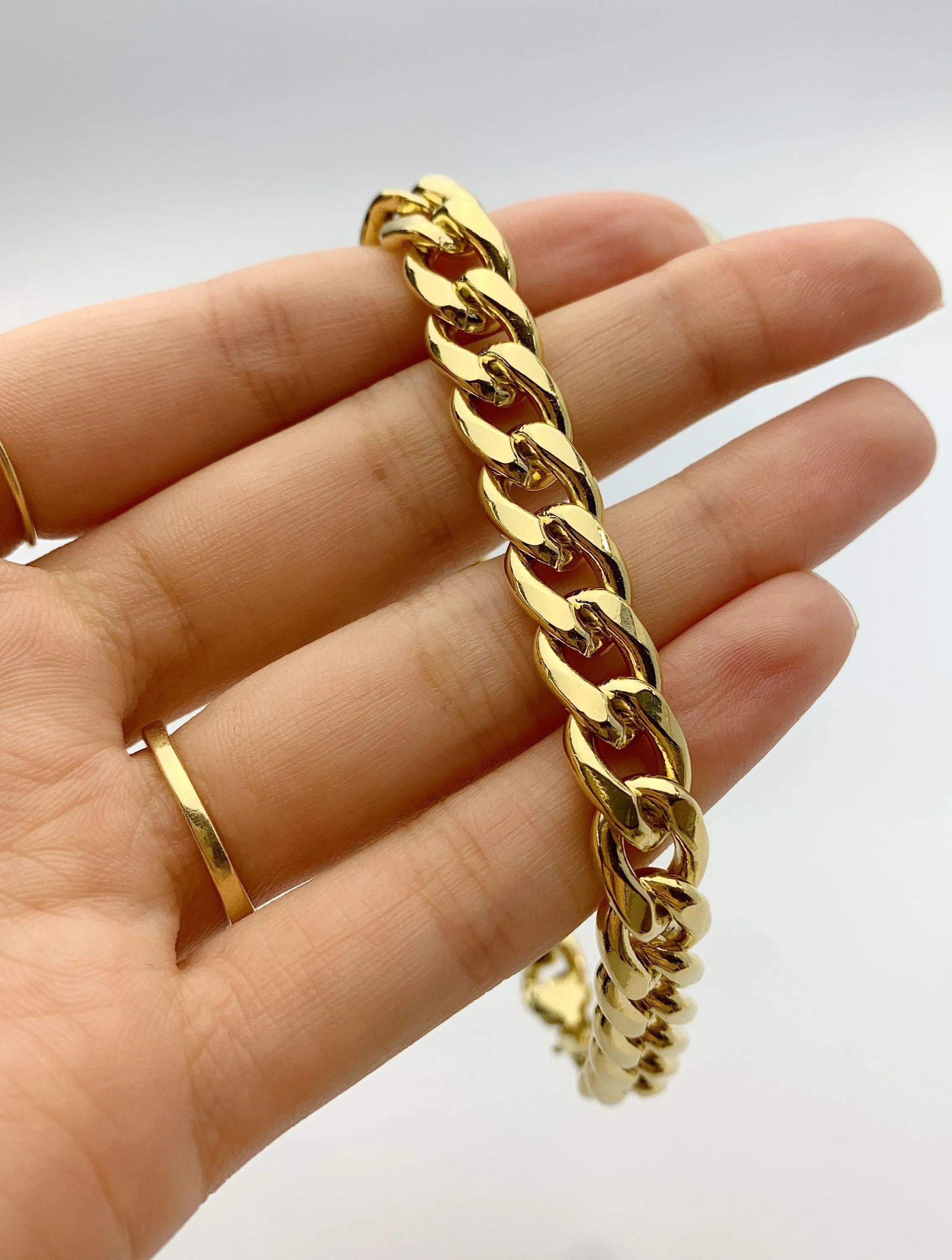 Curb Chain Bracelet 14k Gold Filled 9.8mm