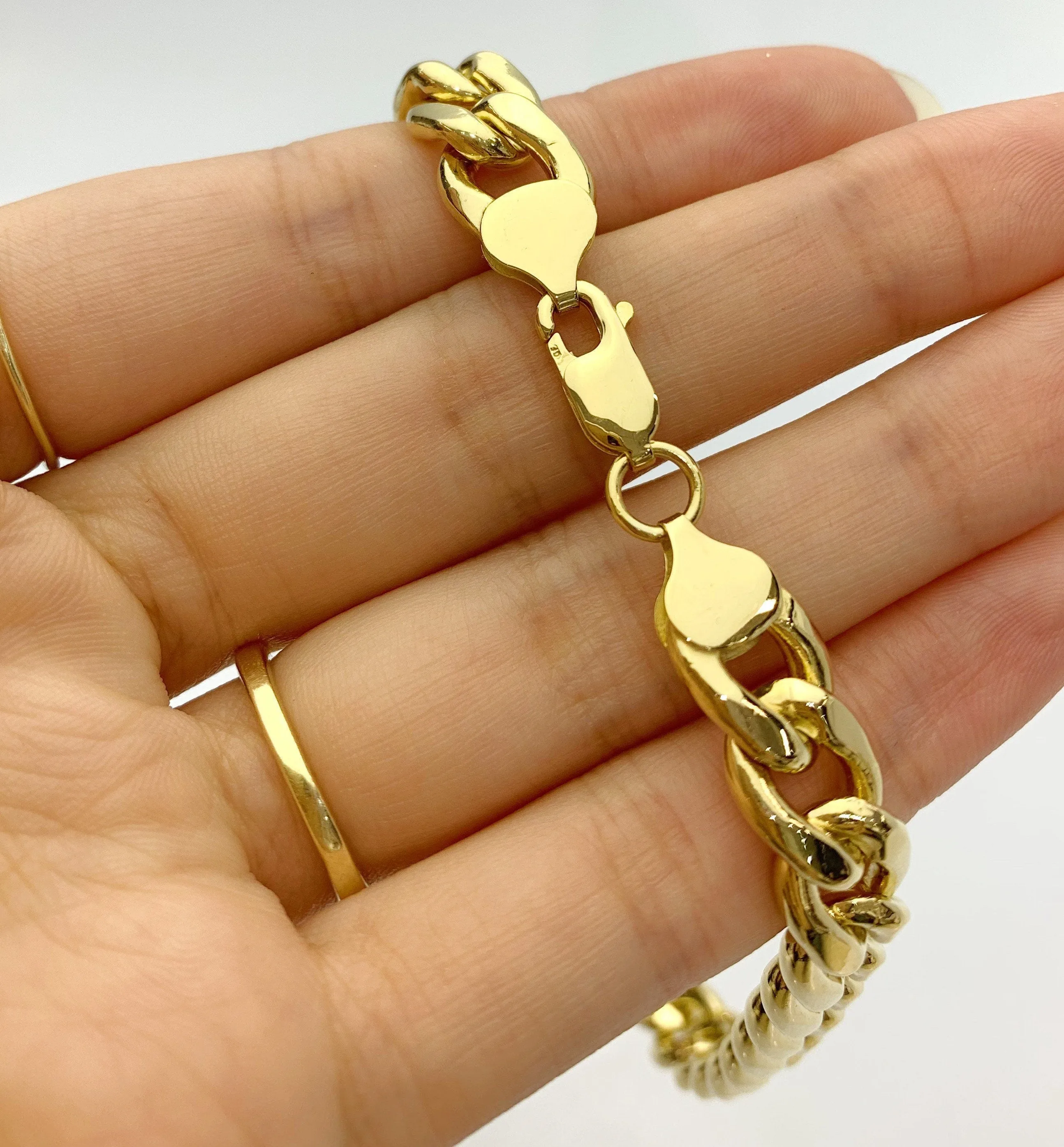 Curb Chain Bracelet 14k Gold Filled 9.8mm