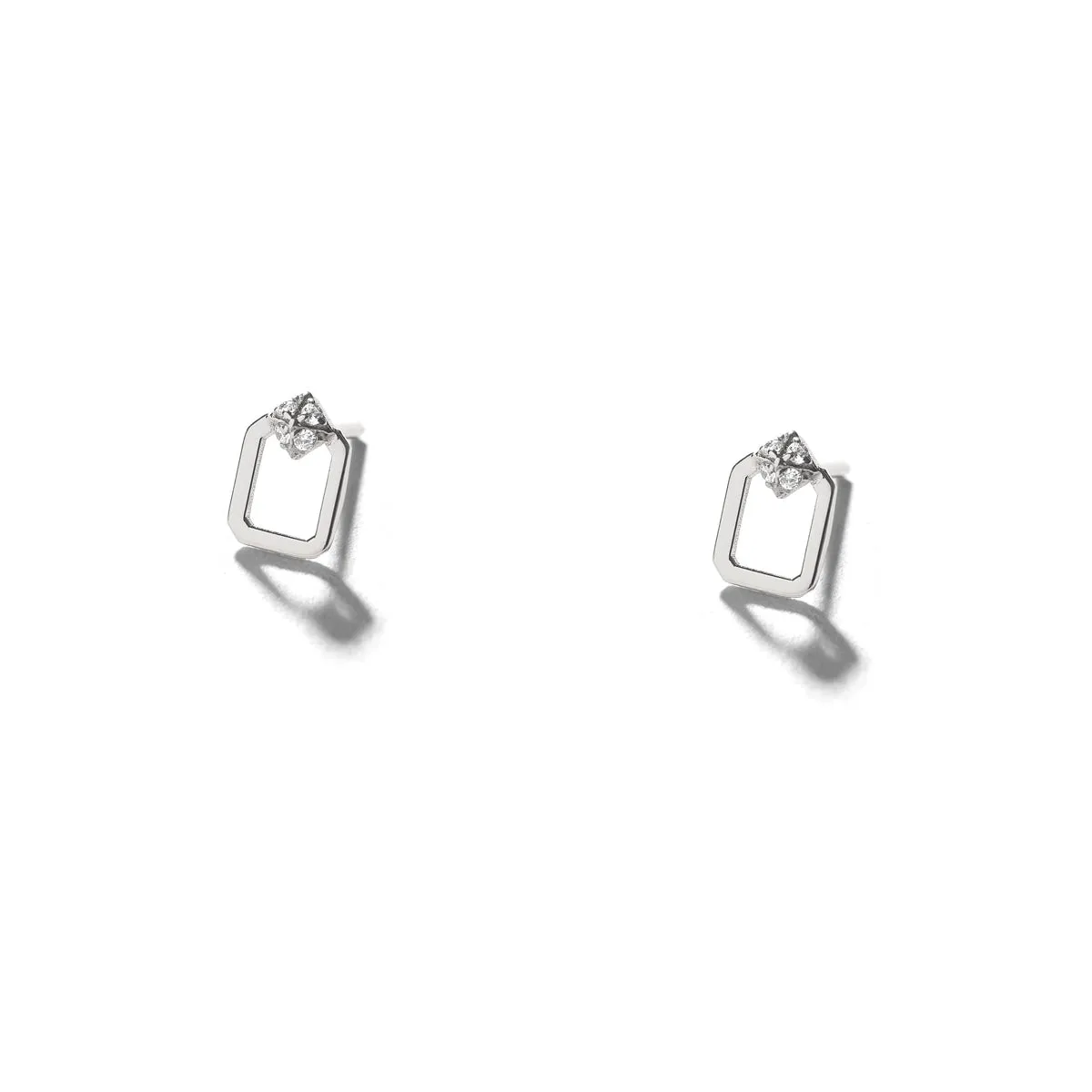 Curve Square Diamond Earrings