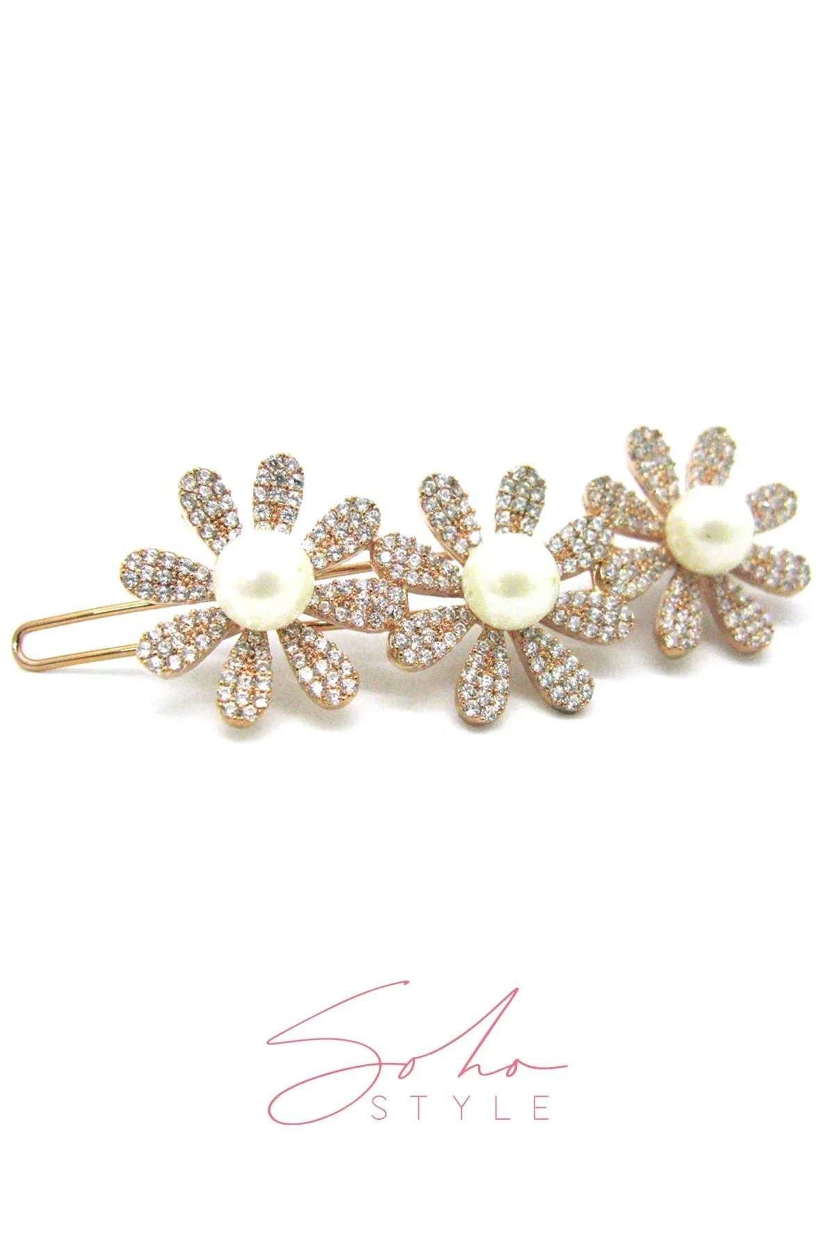 Dandelion Pearl Flower Barrette