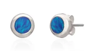 Dark Blue Opal Studs