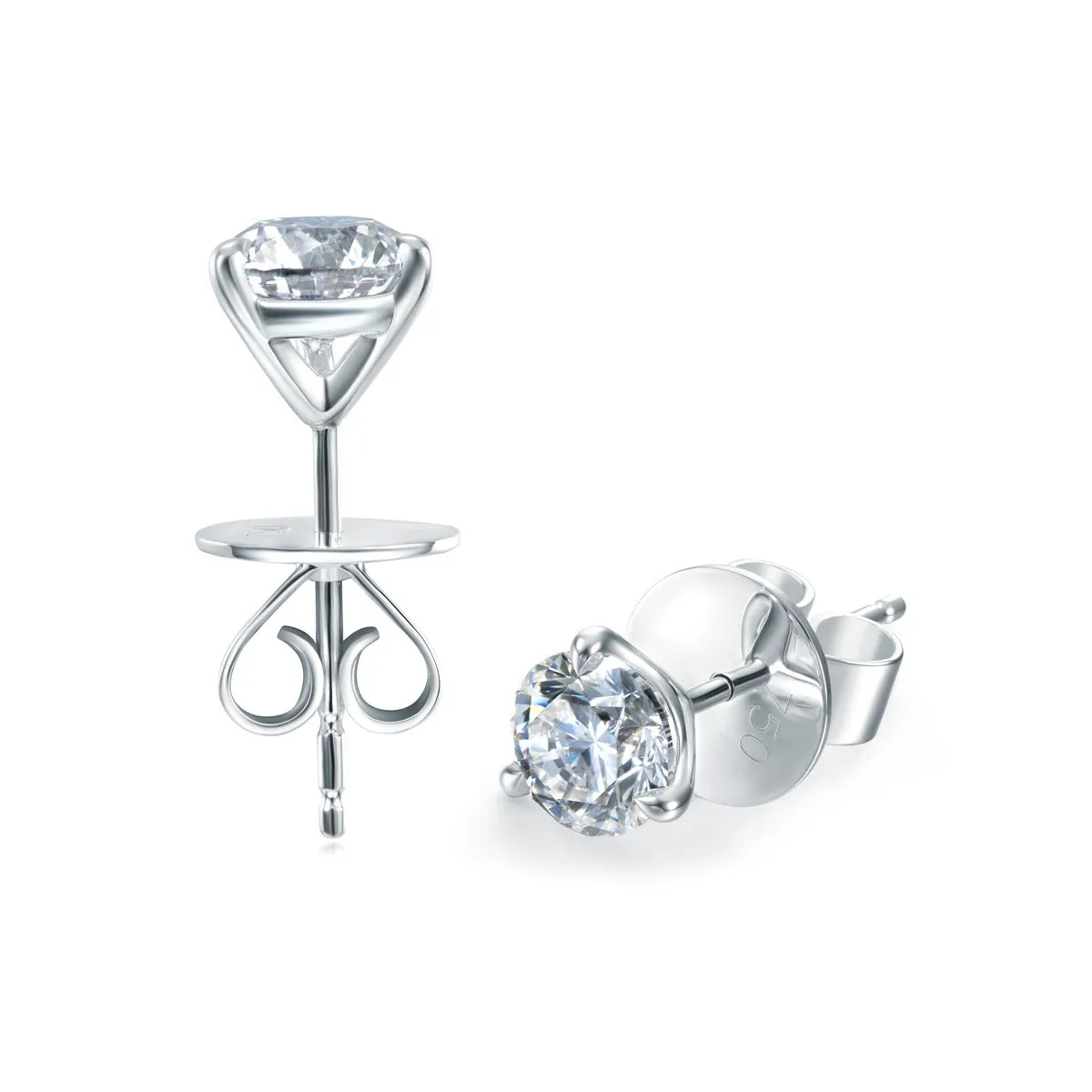 Diamond 3-Prong Stud Earrings