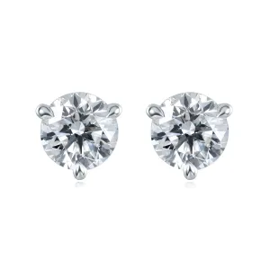 Diamond 3-Prong Stud Earrings