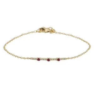 Diamond and Ruby Bar Bracelet