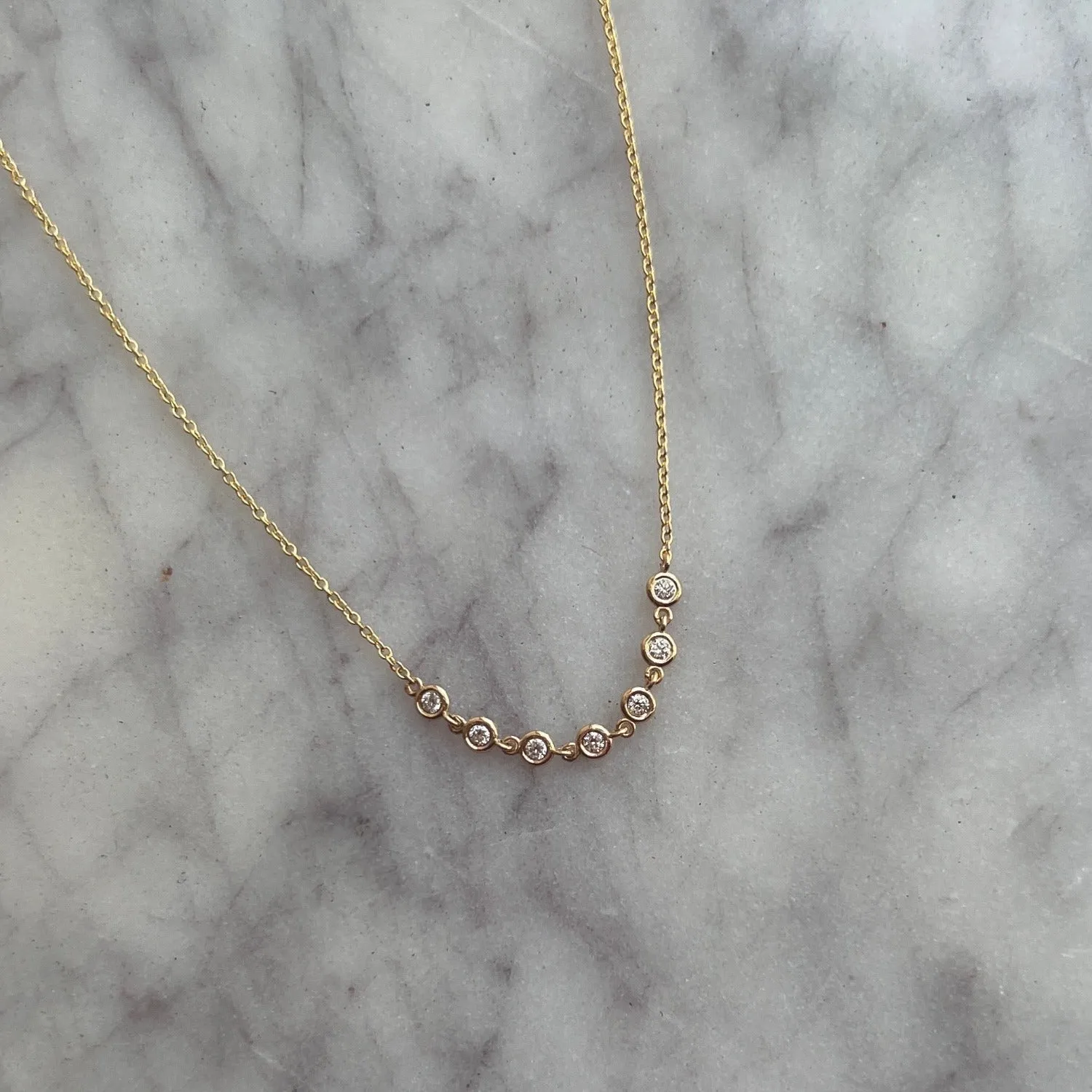 Diamond Bezel Station Necklace