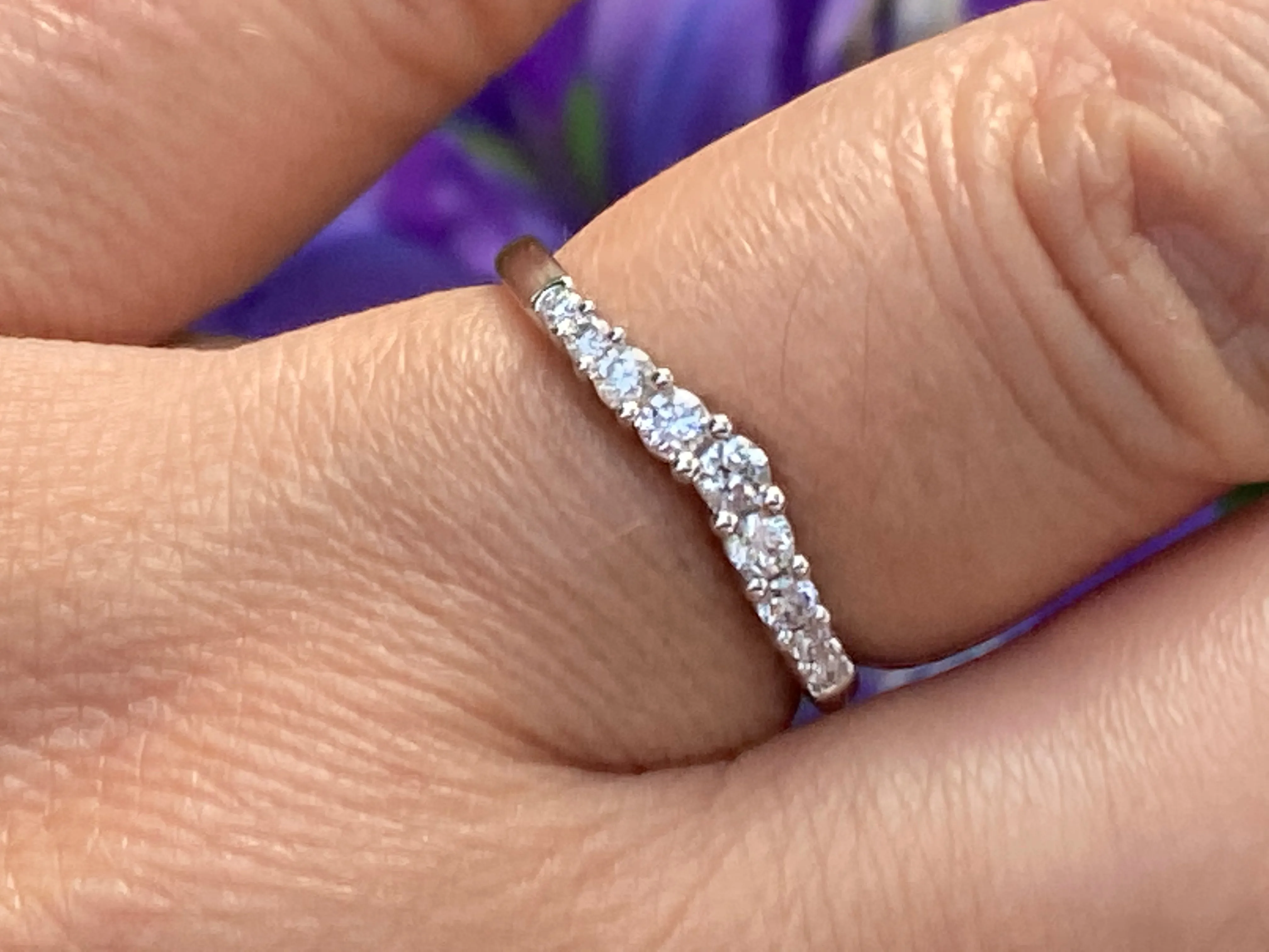 Diamond Curved Wedding Band