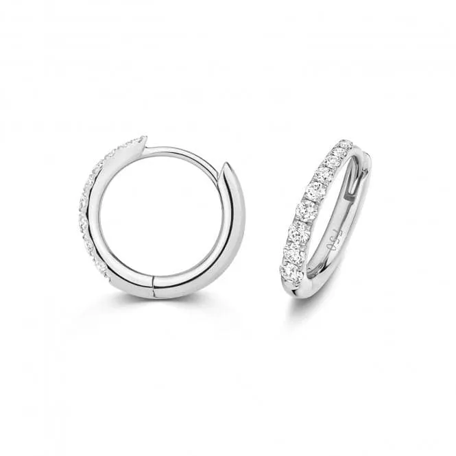 Diamond Jewellery 18ct White Gold Diamond Hoop Earrings EDQ362W