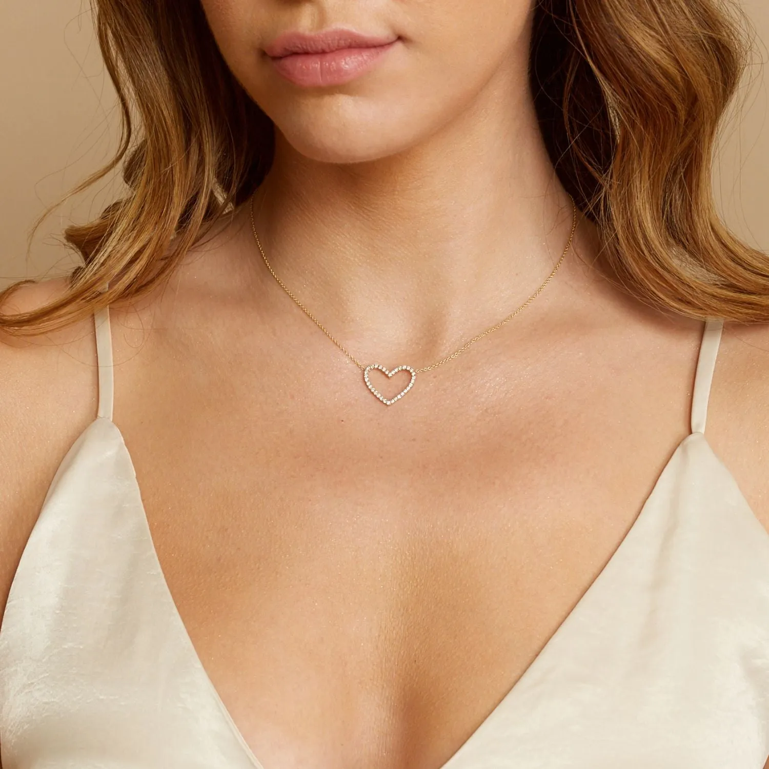 Diamond Open Heart Necklace