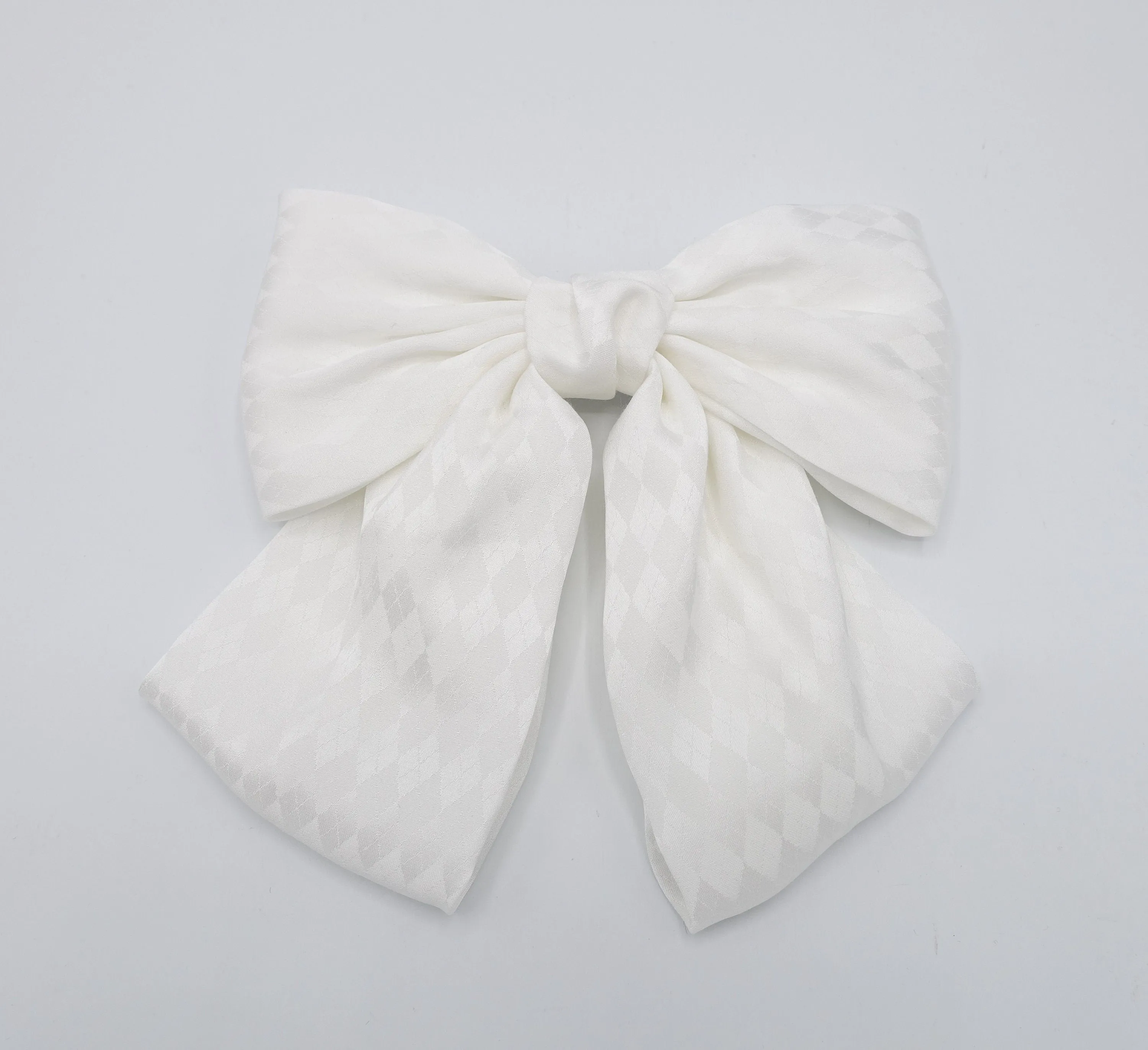 Diamond pattern satin hair bow