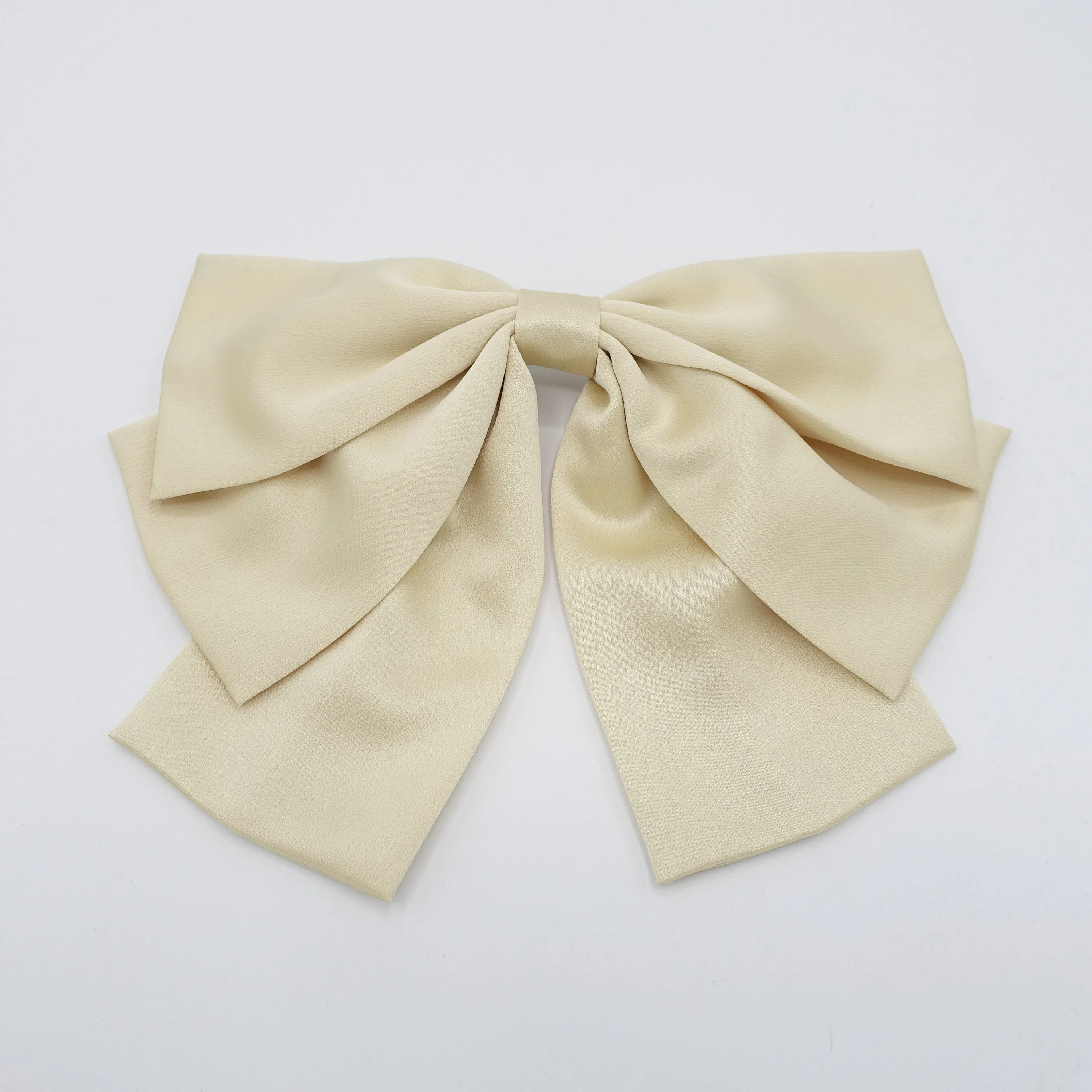 droopy satin hair bow double layered hair accessory for women