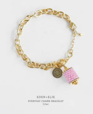 EDEN   ELIE Everyday Gold Charm Bracelet - lilac purple