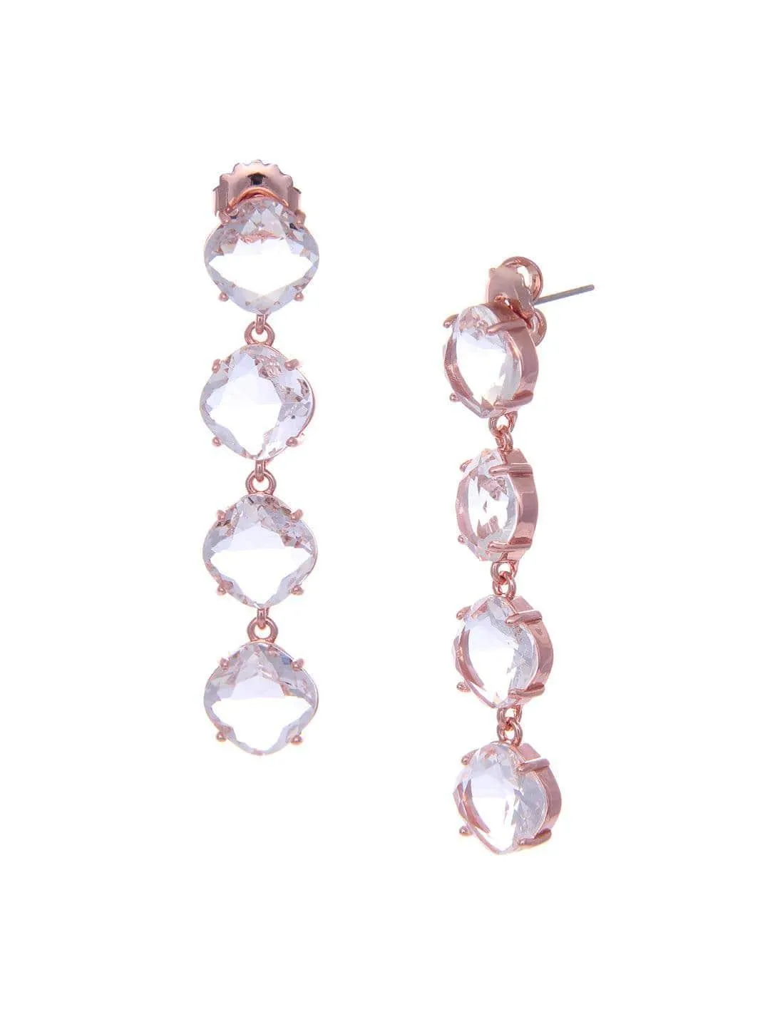 Embellish Long Earrings Rose Gold