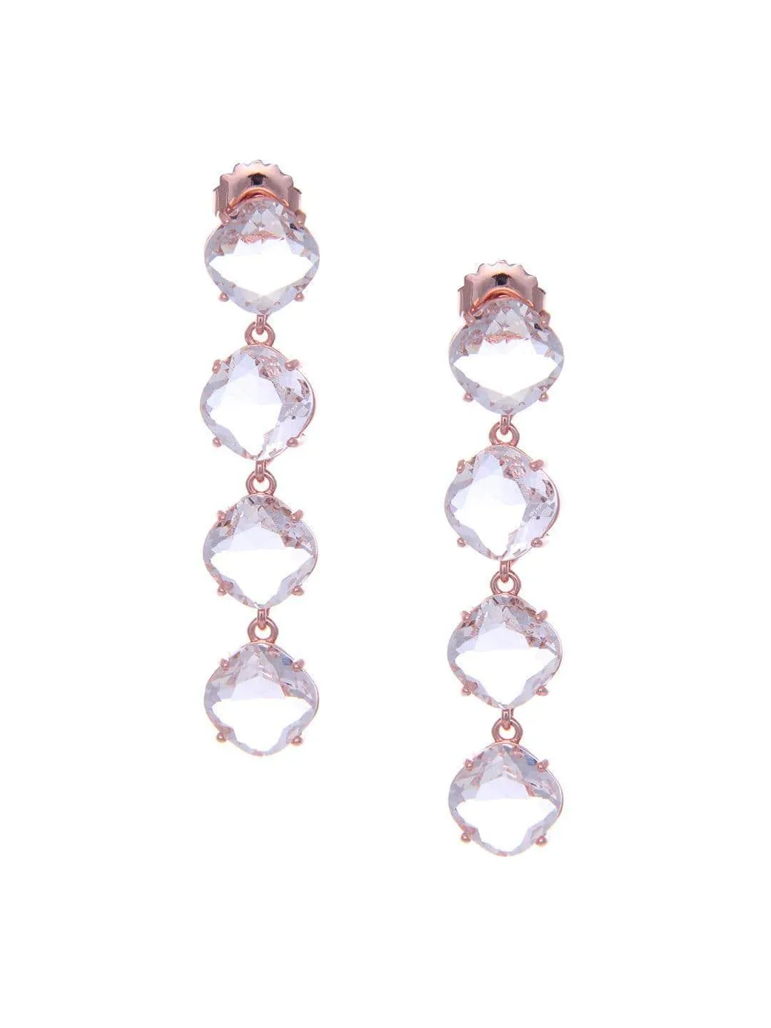 Embellish Long Earrings Rose Gold