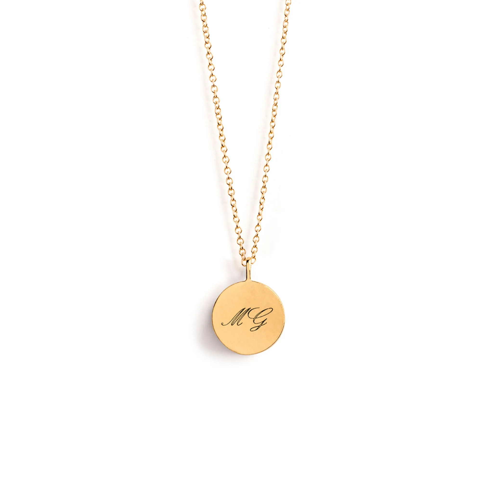 Engravable January Garnet Mini Sundial Birthstone Necklace